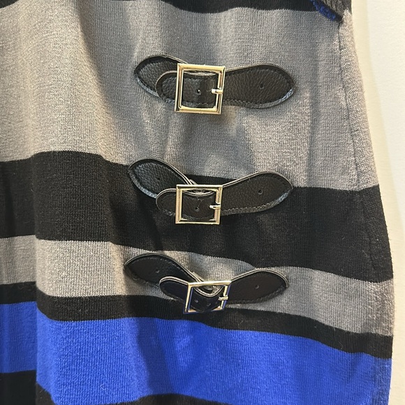 Black, Grey and Blue Sweater Dress - Picture 2 of 4